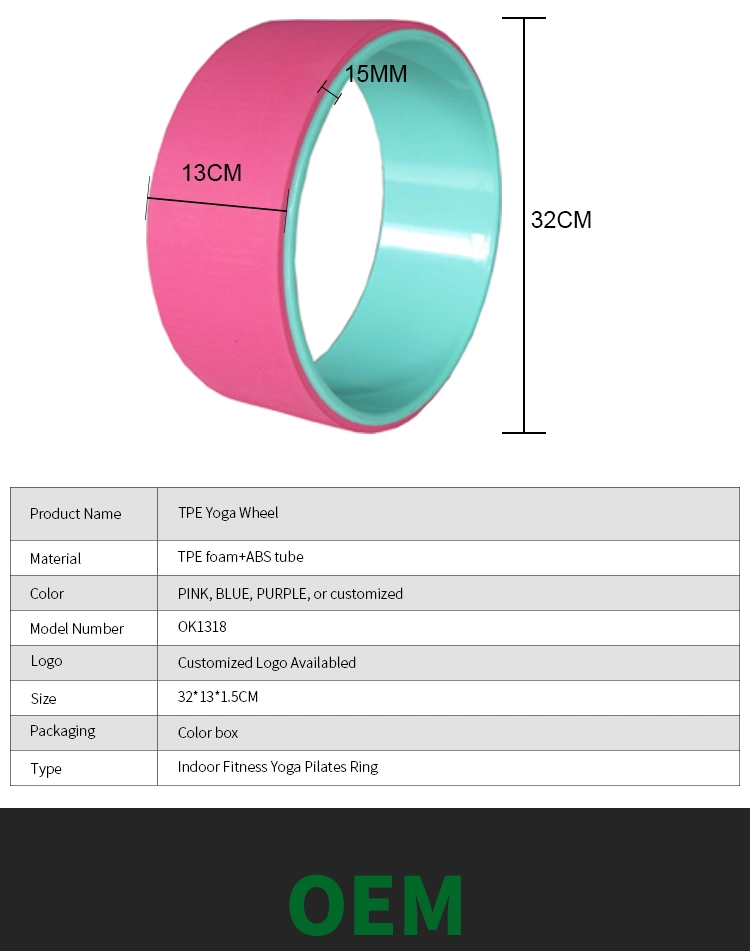 Okpro Direct Sale Colorful Customized Logo High Density TPE Comfortable Yoga Wheel