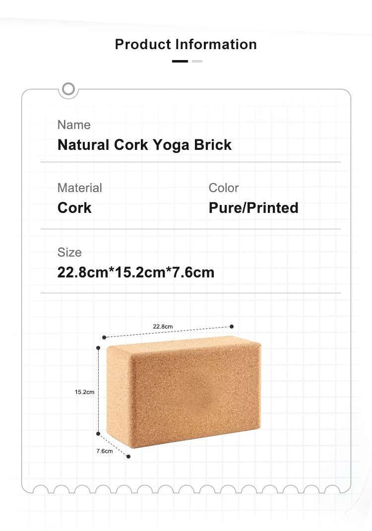 Real 2020 Custom Gym Fitness Sport Eco Cork Yoga Block Cork Yoga Brick